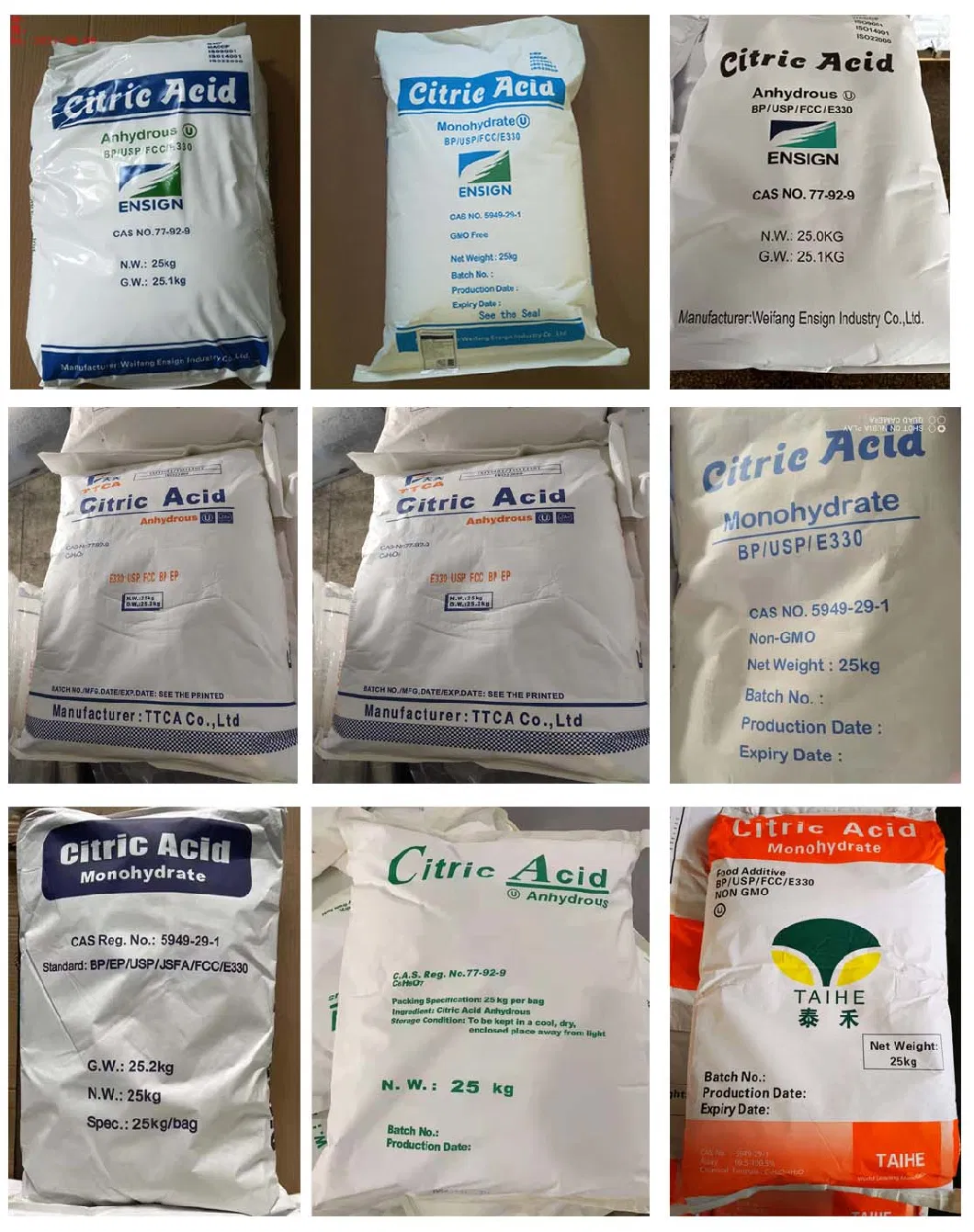 Citric Acid Food Grade Citric Acid Anhydrous Powder Chemical Auxiliary Agent